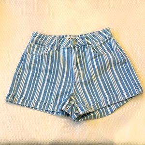 PacSun Mom Striped Jean Shorts